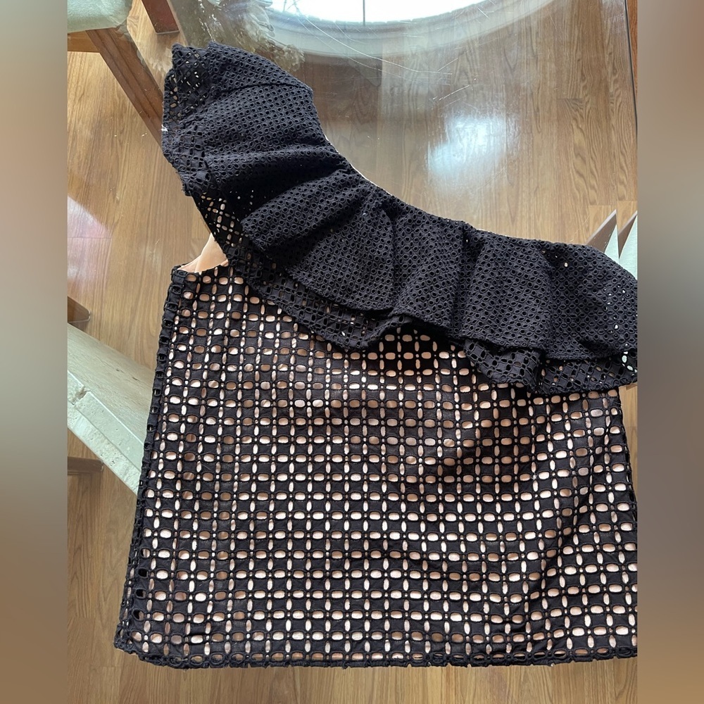 One shoulder top J Crew eyelet detail